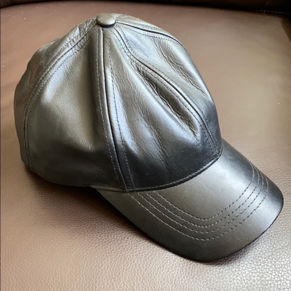 Genuine Leather Black Hat One Size Fits All